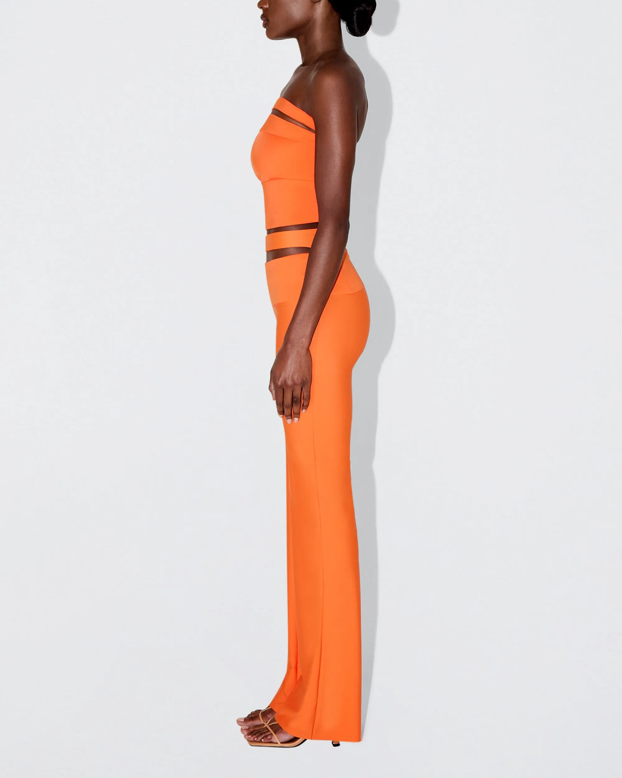 Sleek Stretch Cutout Foldover Pant | Papaya