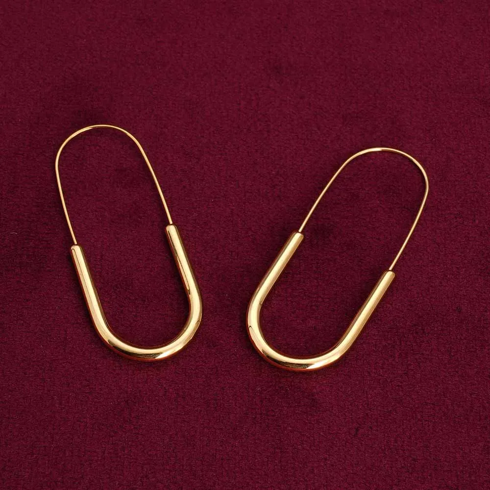 Sleek U Shaped Hoops Earrings