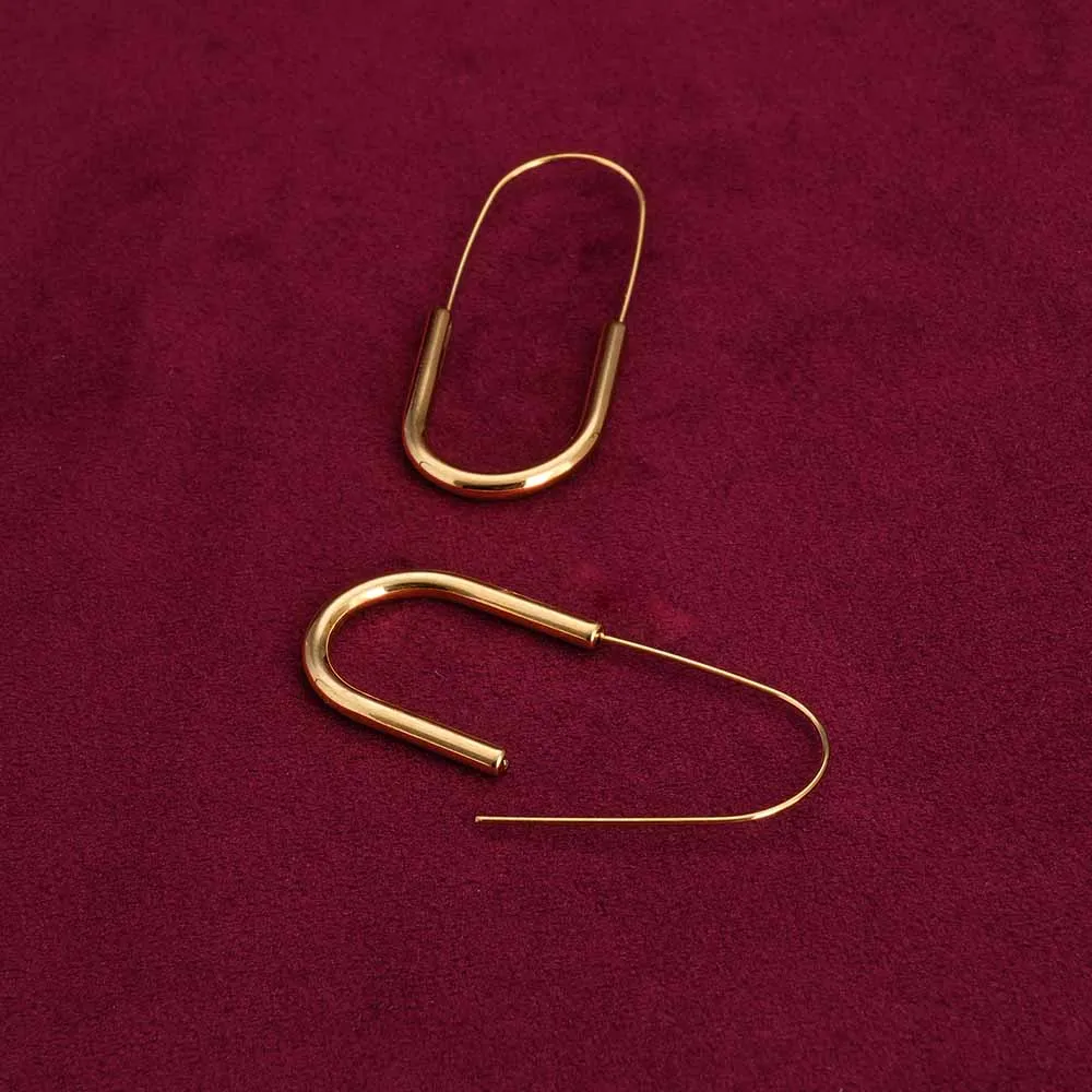 Sleek U Shaped Hoops Earrings