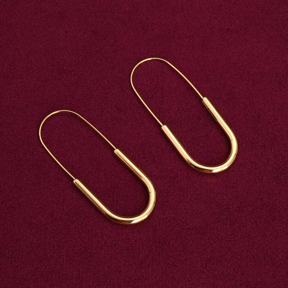 Sleek U Shaped Hoops Earrings