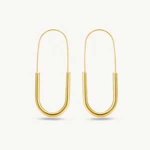 Sleek U Shaped Hoops Earrings