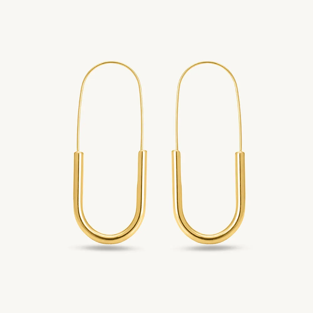 Sleek U Shaped Hoops Earrings