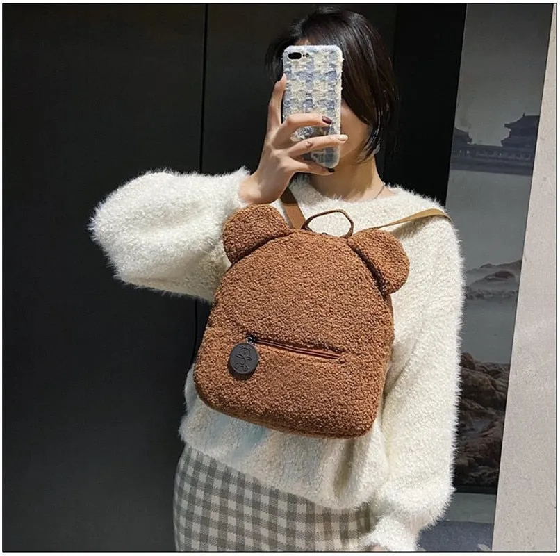 Small Fuzzy Bear Backpack