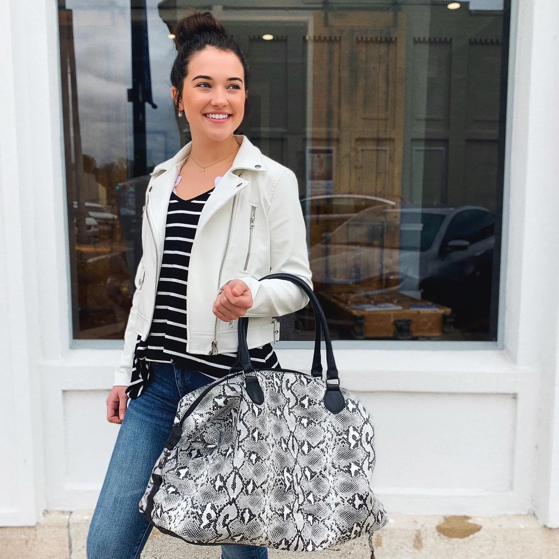 Snakeskin Weekender Bag