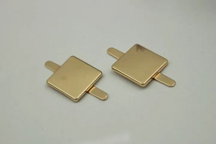 Square Purse Label 1/10pcs Bag Hardware Charm Light Gold Handmade Purse Handbag Making Metal Decoration 17mm 5/8" Bulk Wholesale Supplies