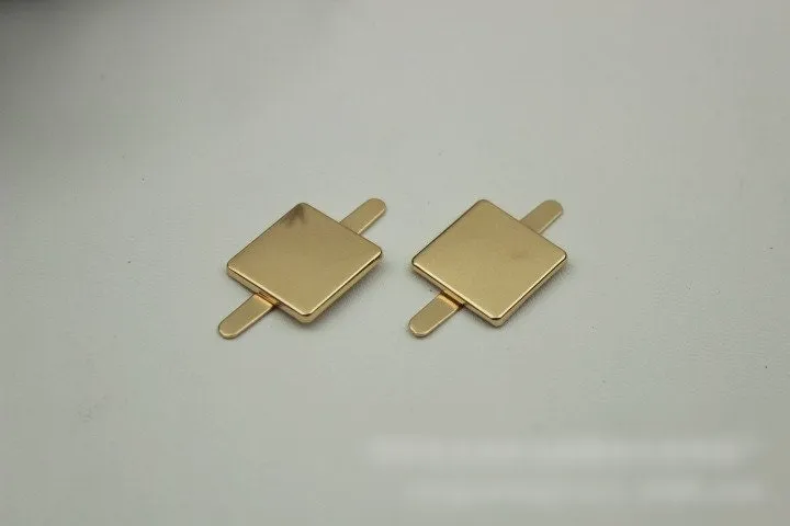 Square Purse Label 1/10pcs Bag Hardware Charm Light Gold Handmade Purse Handbag Making Metal Decoration 17mm 5/8" Bulk Wholesale Supplies