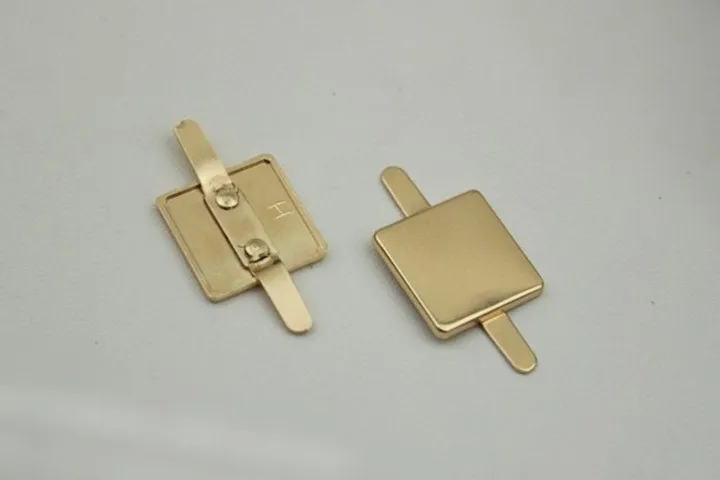 Square Purse Label 1/10pcs Bag Hardware Charm Light Gold Handmade Purse Handbag Making Metal Decoration 17mm 5/8" Bulk Wholesale Supplies