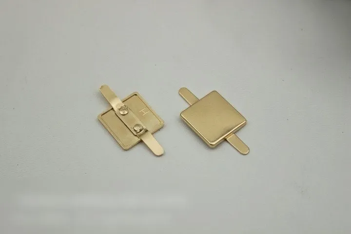 Square Purse Label 1/10pcs Bag Hardware Charm Light Gold Handmade Purse Handbag Making Metal Decoration 17mm 5/8" Bulk Wholesale Supplies