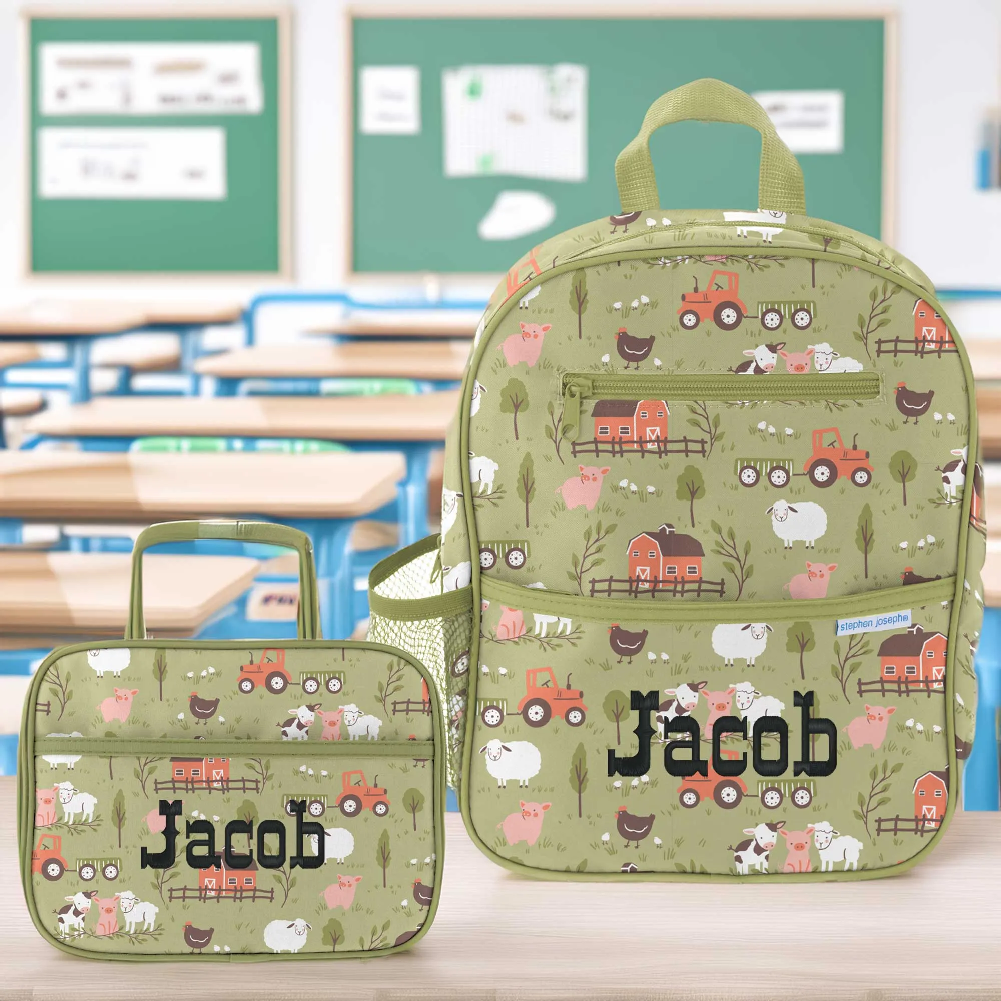 Stephen Joseph Junior Backpack & Lunchbox, Farm Animals