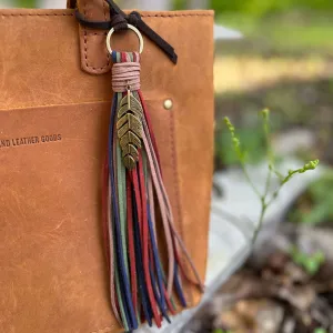 Tassel Purse Charm with Feather Charm