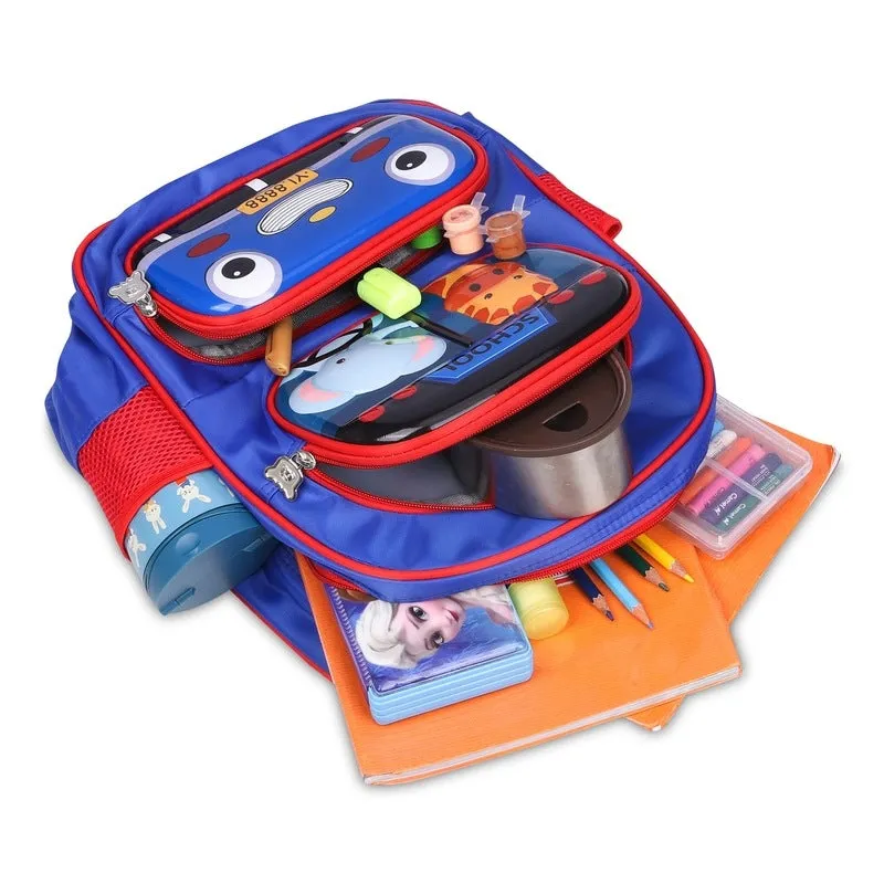 THE CLOWNFISH Little Champ Kids Backpack - Lightweight, Fun Design | School & Outing | 13.6 Litres | Royal Blue