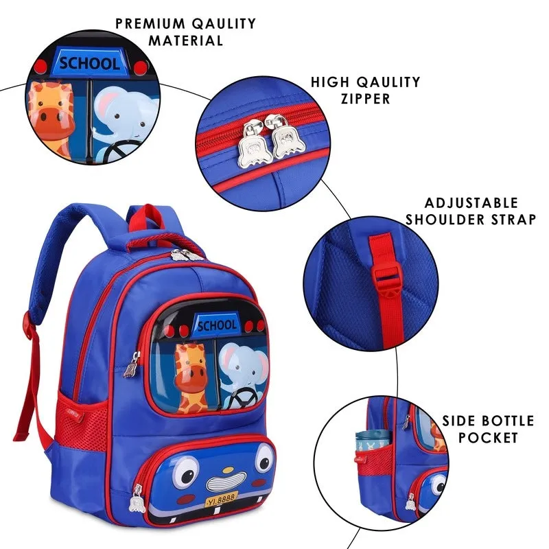 THE CLOWNFISH Little Champ Kids Backpack - Lightweight, Fun Design | School & Outing | 13.6 Litres | Royal Blue