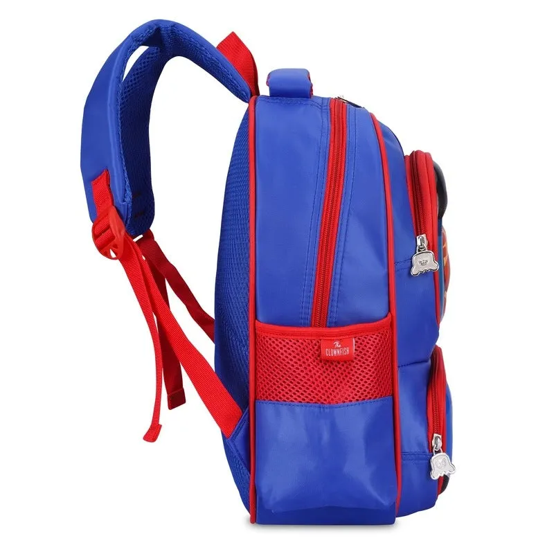 THE CLOWNFISH Little Champ Kids Backpack - Lightweight, Fun Design | School & Outing | 13.6 Litres | Royal Blue