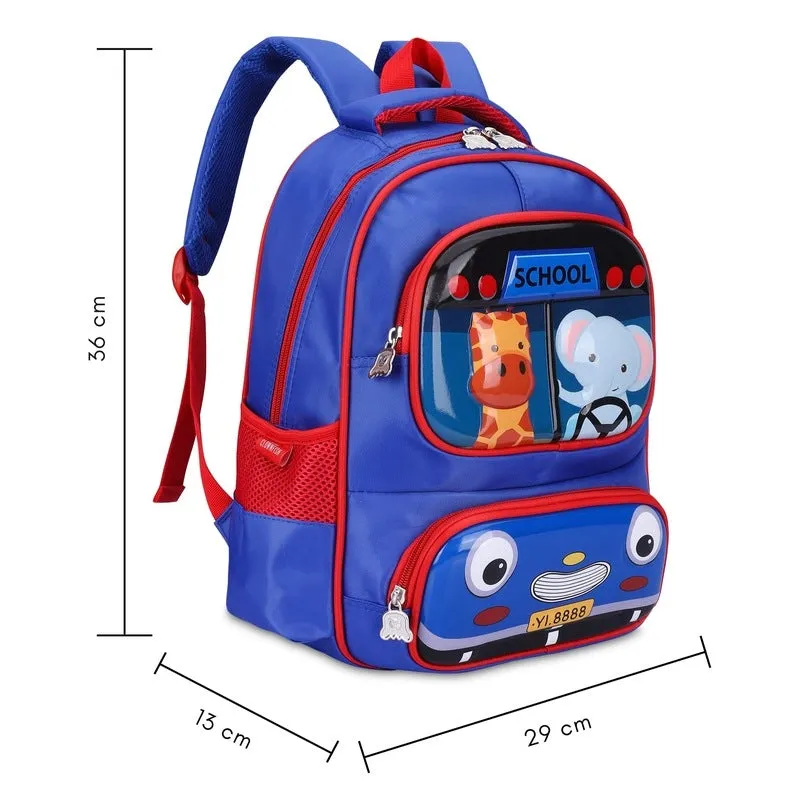 THE CLOWNFISH Little Champ Kids Backpack - Lightweight, Fun Design | School & Outing | 13.6 Litres | Royal Blue