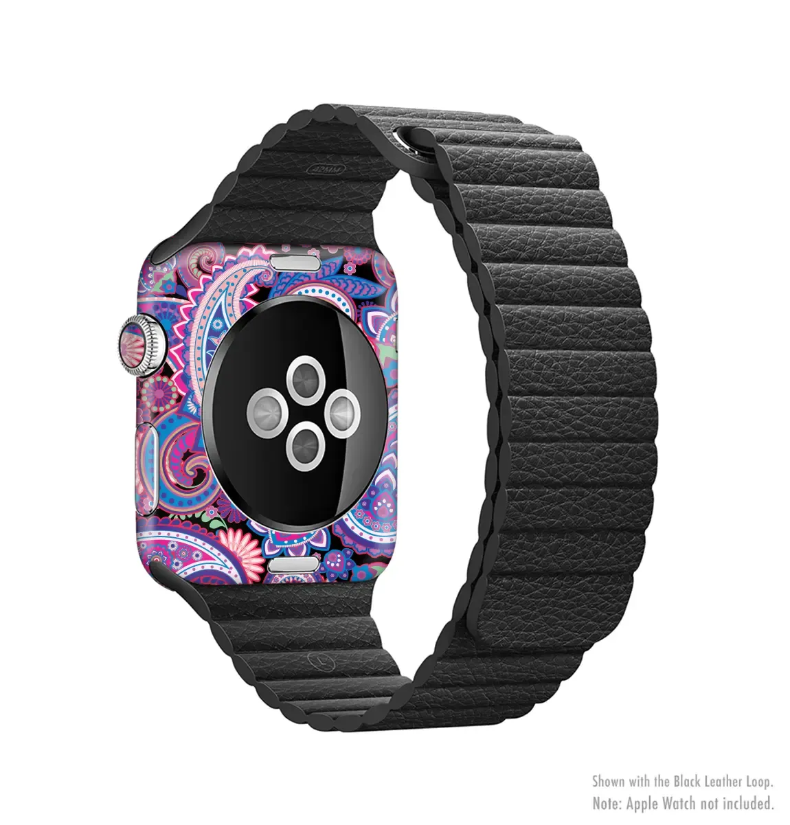 The Vibrant Purple Paisley V5 Full-Body Skin Kit for the Apple Watch -Apple Watch skin