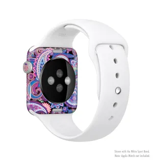 The Vibrant Purple Paisley V5 Full-Body Skin Kit for the Apple Watch -Apple Watch skin