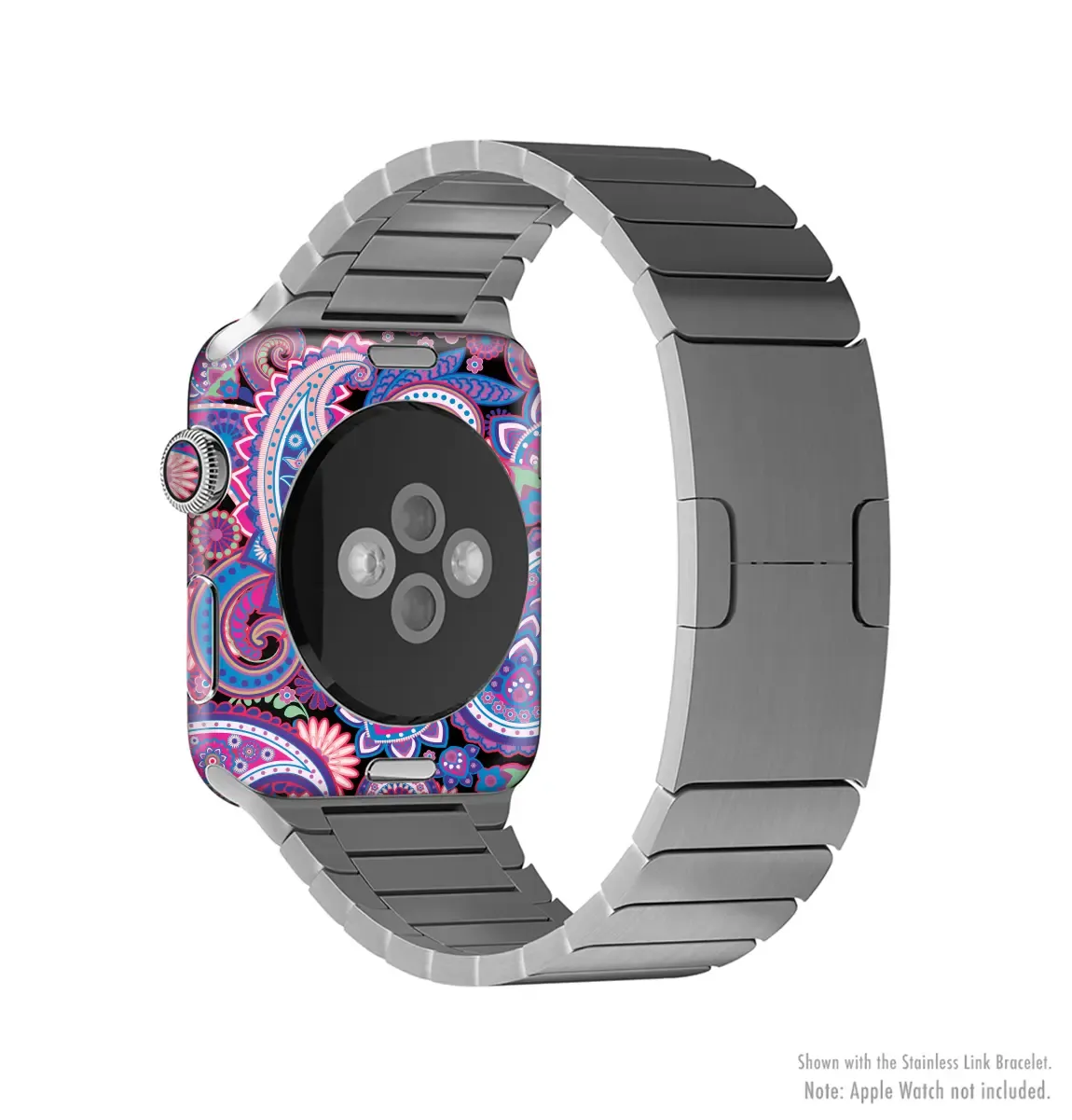 The Vibrant Purple Paisley V5 Full-Body Skin Kit for the Apple Watch -Apple Watch skin