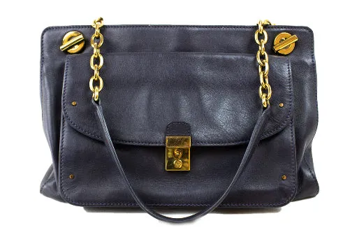 Tory Burch Blue Leather Handbag (PREOWNED)