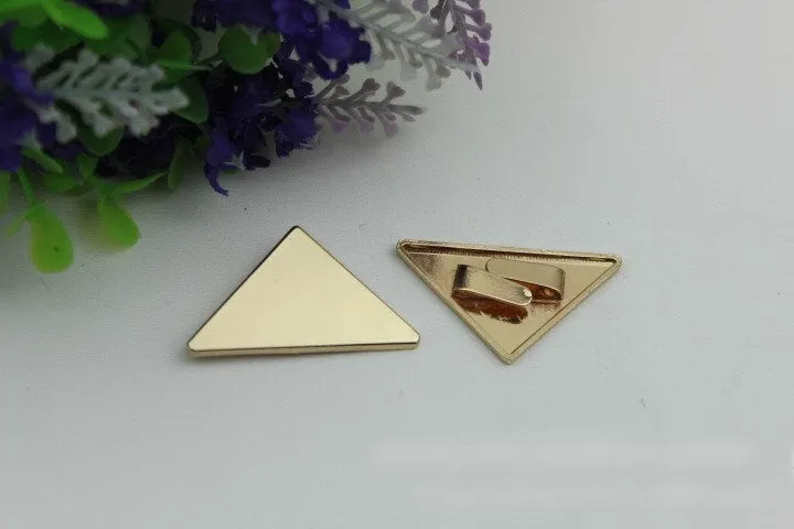 Triangle Purse Label 1/10pcs Bag Hardware Charm Light Gold Handmade Purse Handbag Making Metal Decoration 40mm 1 5/8" Wholesale Supplies