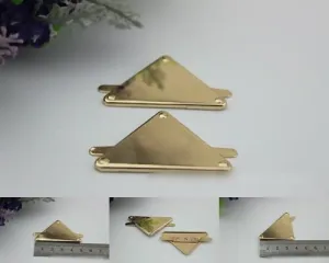 Triangle Purse Label 1/10pcs Bag Hardware Charm Light Gold Handmade Purse Handbag Making Metal Decoration 50mm 2" Bulk Wholesale Supplies