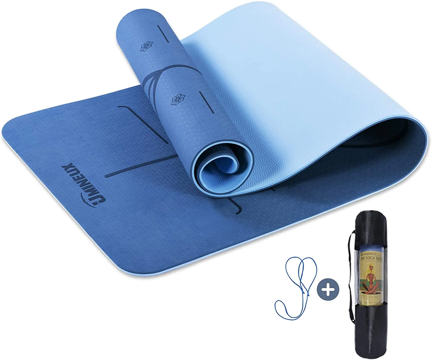 UMINEUX Yoga Mat Extra Thick 1/3'' Non Slip Yoga Mats for Women with Alignment Marks Eco Friendly TPE Fitness Exercise Mat with Carrying Strap & Storage Bag