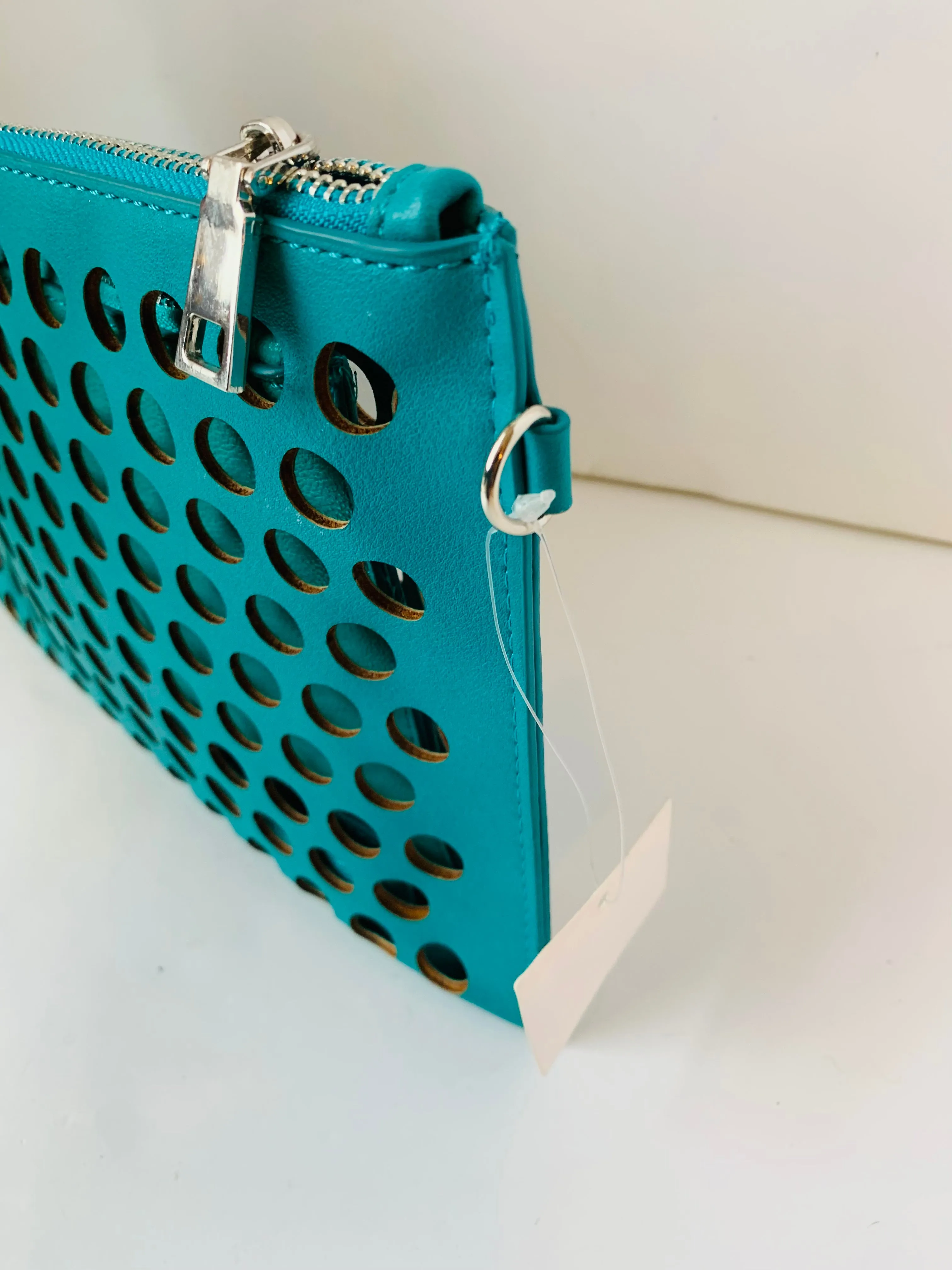 Urban Expressions Vegan Turquoise Cutout Clutch/Crossbody NWT