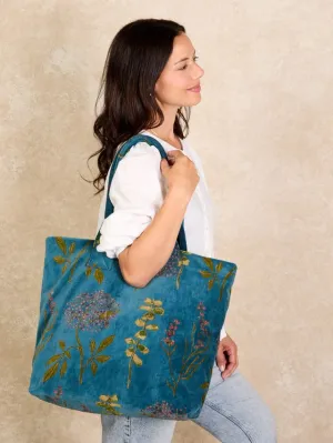 Velvet Tote Bag Autumn Flower