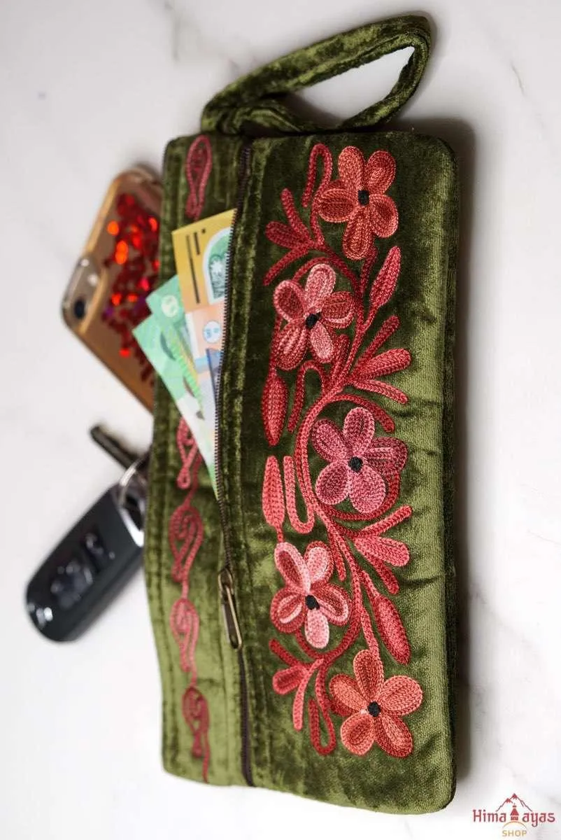 Velvet Wristlet Pouch