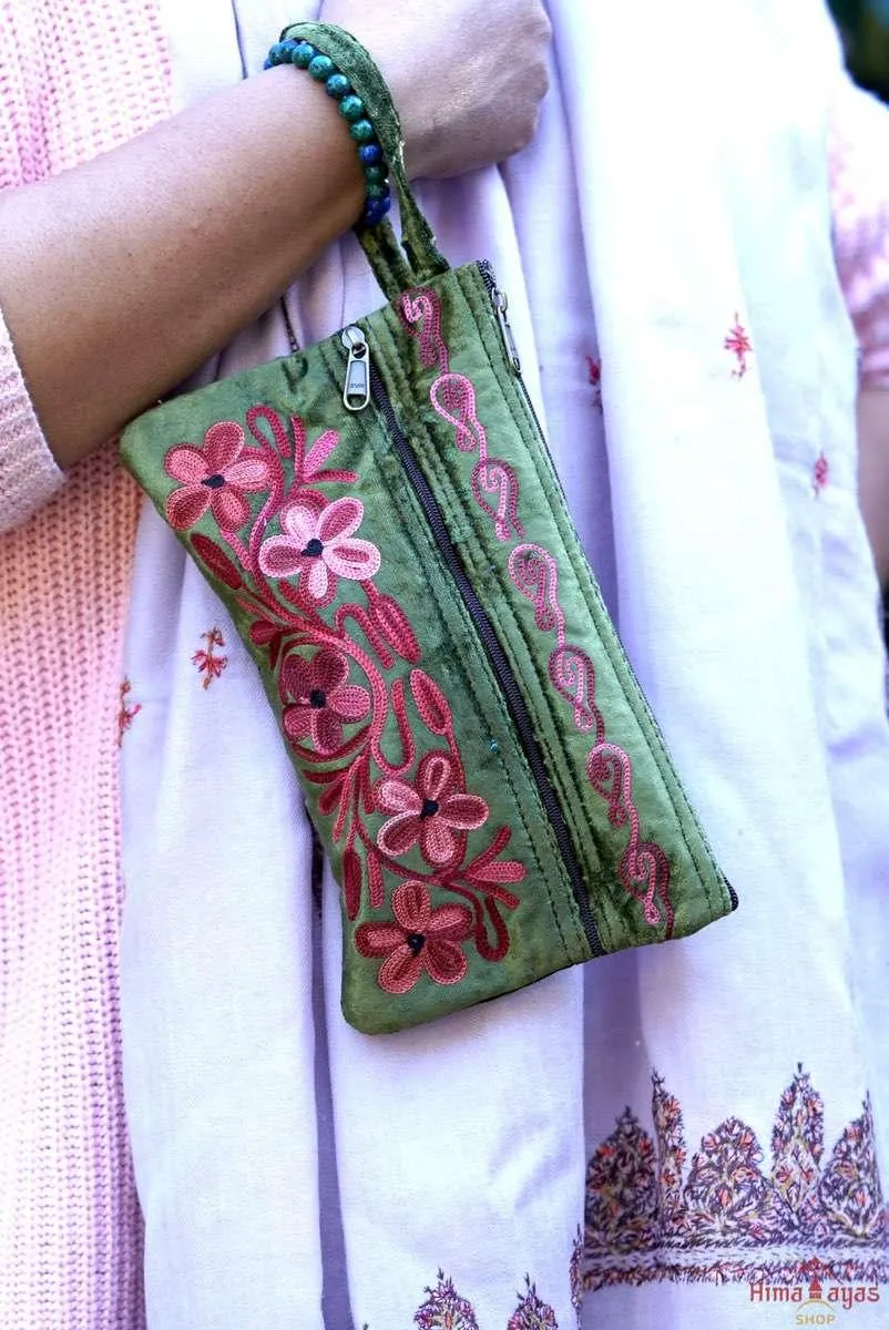 Velvet Wristlet Pouch