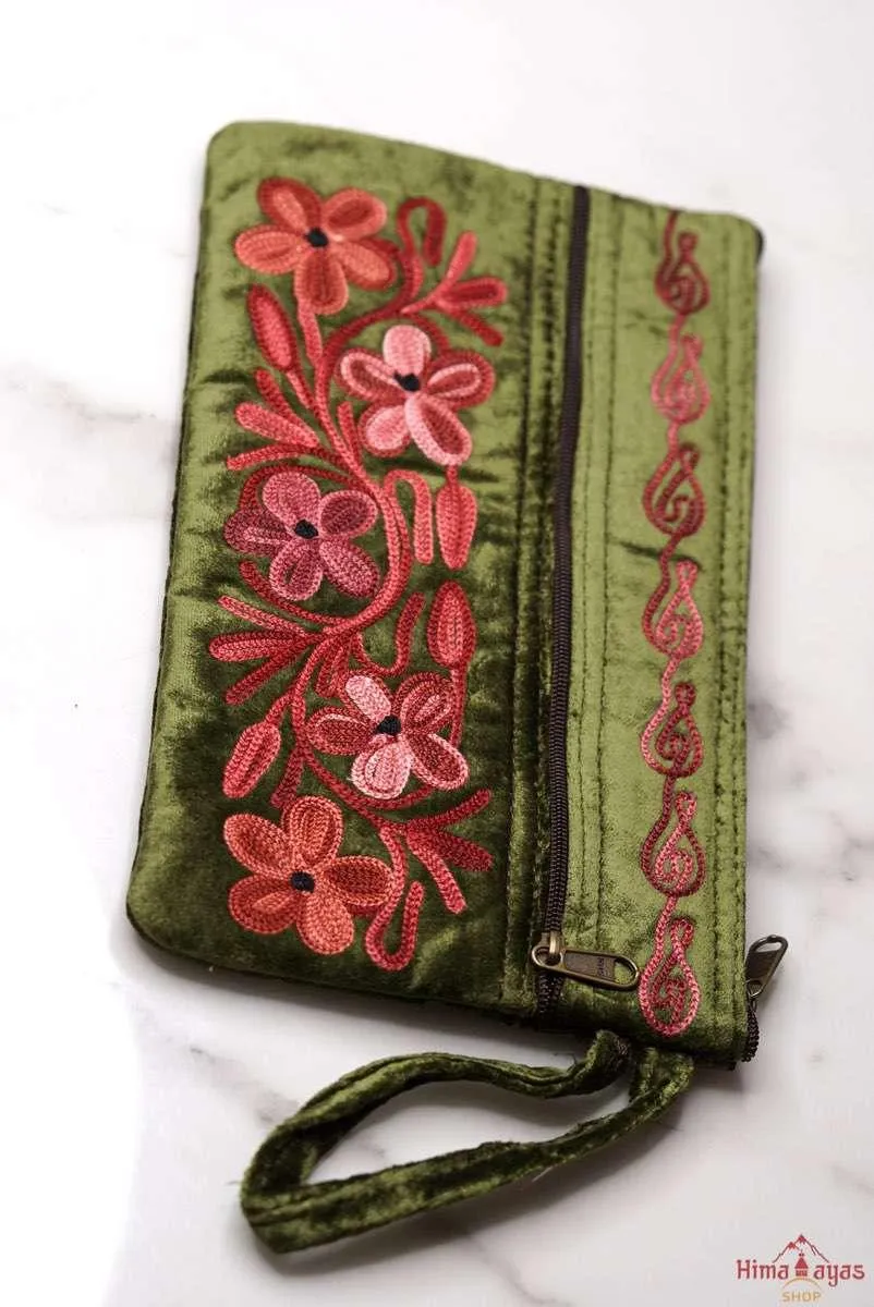 Velvet Wristlet Pouch