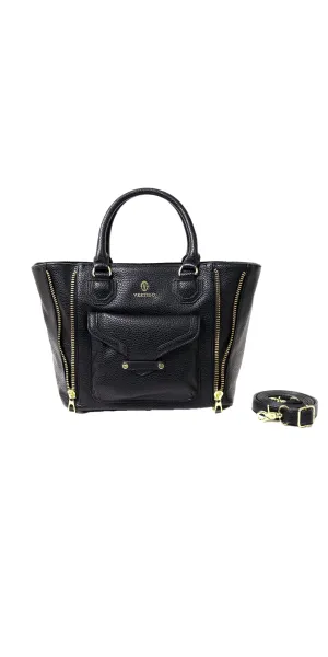 Vertigo VT0115 - Black - Dylan Vegan Leather Satchel Bag