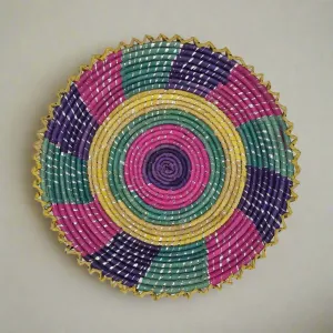 Vibrant Handwoven Tribal Basket (Small)