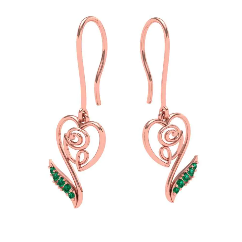 Vibrant Heart-shaped Gold Earrings