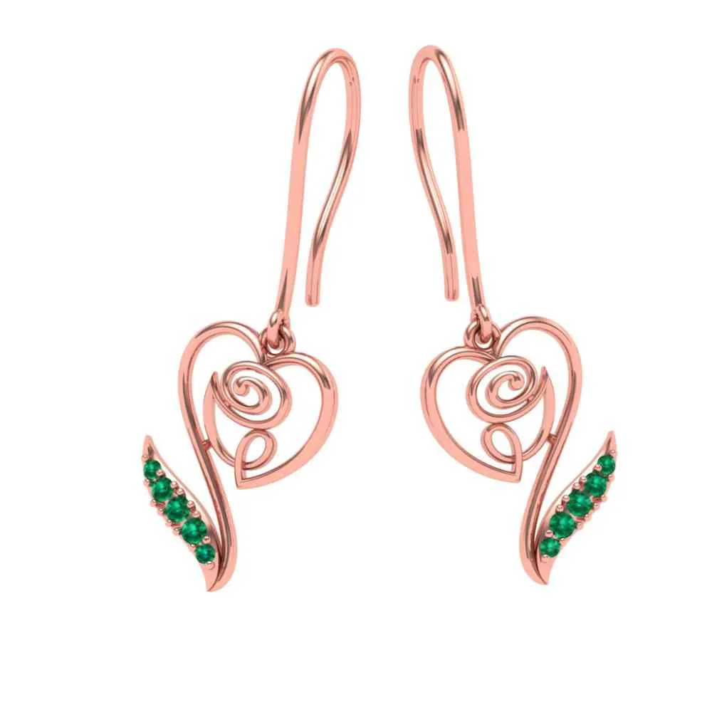 Vibrant Heart-shaped Gold Earrings