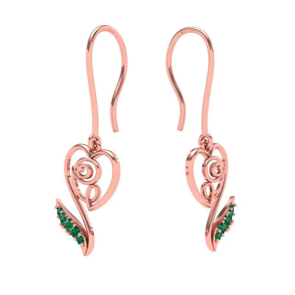 Vibrant Heart-shaped Gold Earrings