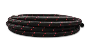 Vibrant Performance 10 Ft. Roll -6 Black Red Nylon Braided Flex Hose