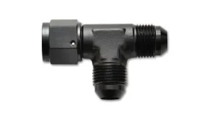 Vibrant Performance 16 AN Female Swivel x 16 AN Male x 16 AN Male Adapter Tee - Black Anodized 10746