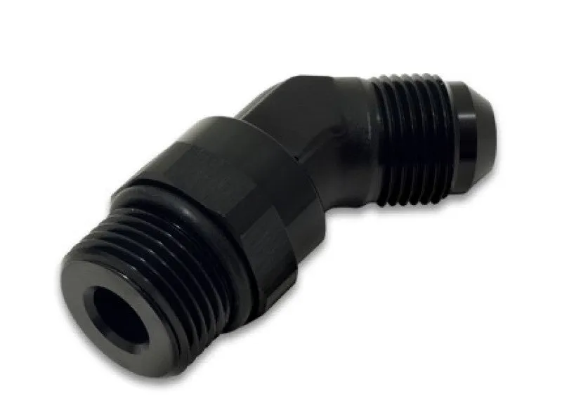 Vibrant Performance 45 Degree 8 AN Male to 10 AN Male O-Ring Adapter - Swivel - Black