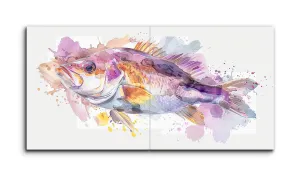 Vibrant Watercolor Fish in Motion