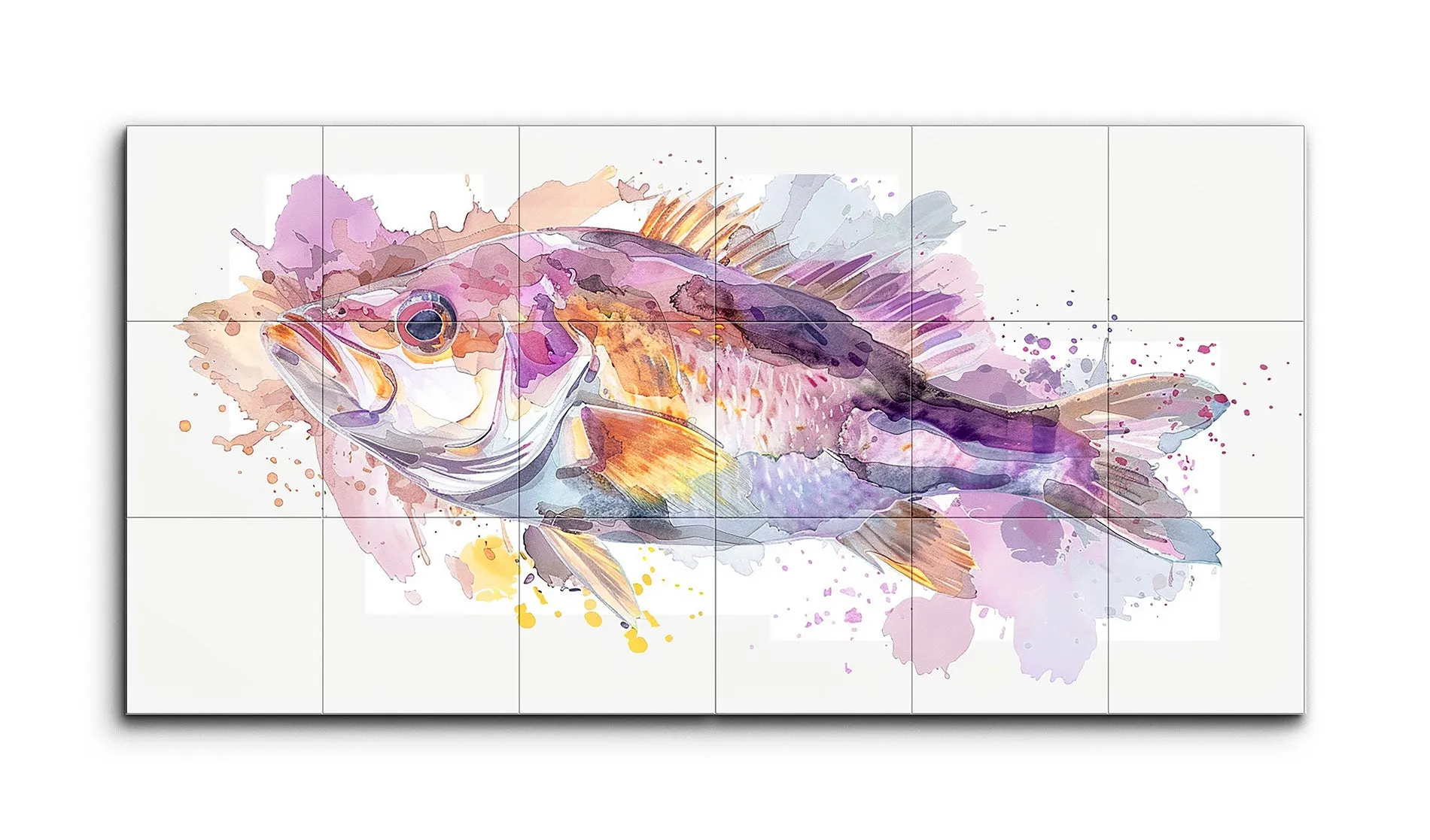 Vibrant Watercolor Fish in Motion