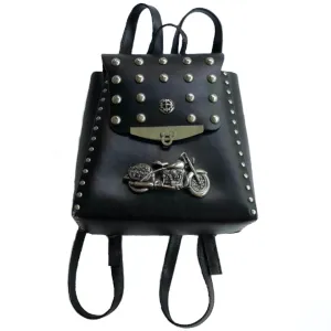 VINTAGE BIKER STUDDED BACKPACK