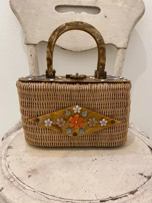 Vintage Wicker Box Purse