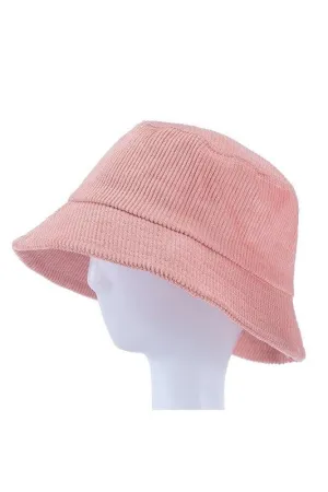 Woman Solid Color Corduroy Bucket Hat