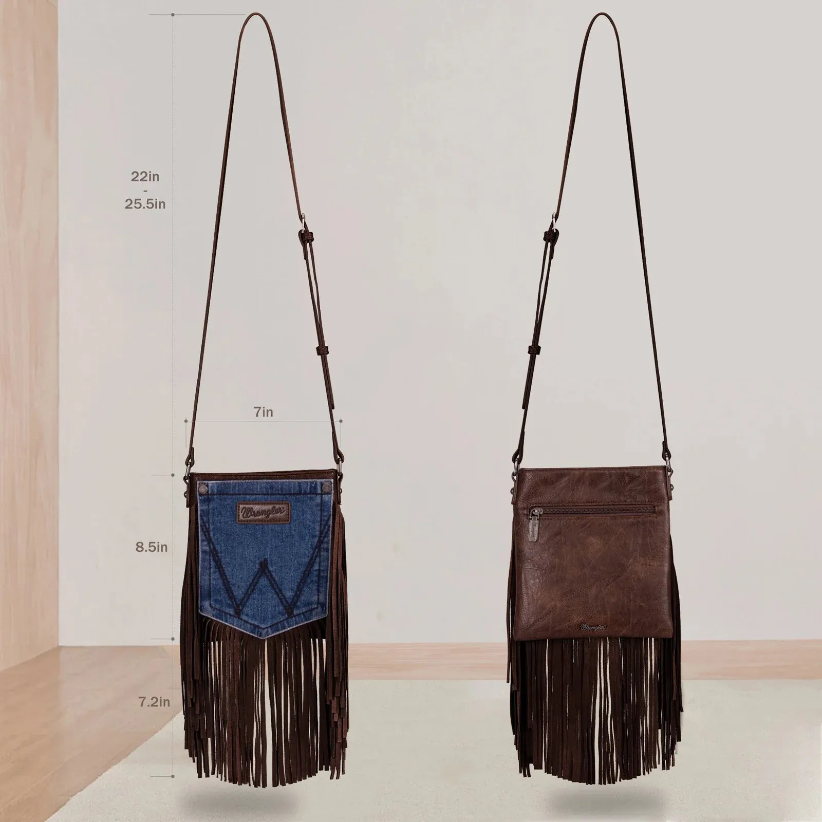 Wrangler Fringe Pocket Crossbody Denim