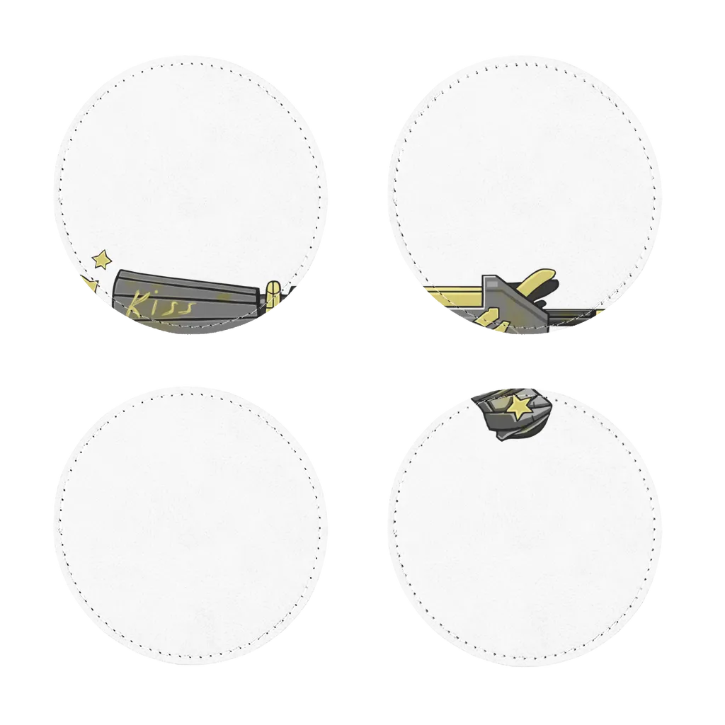 Yellow Weapon Sublimation Coasters Pack of Four