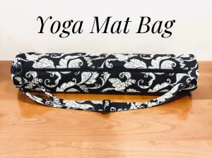 Yoga Bag with zipper - white paisley