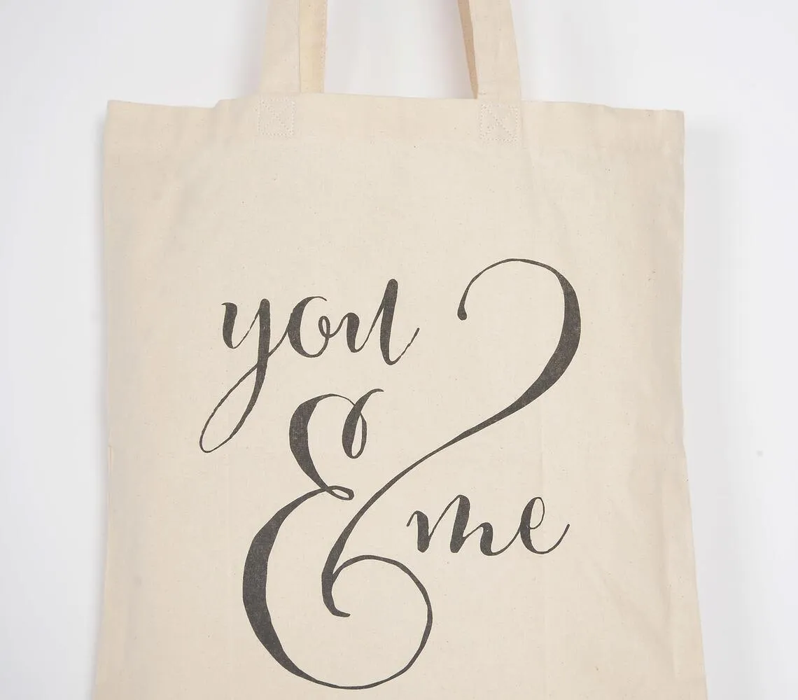 You & Me Cotton Canvas Tote Bag